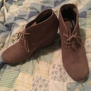 Brown Wedge Booties